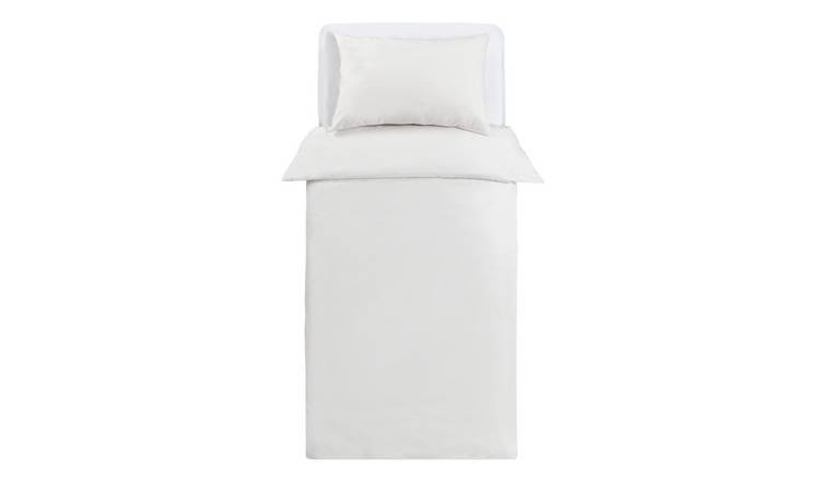Argos Home Brushed Cotton Plain Cream Bedding Set - Single