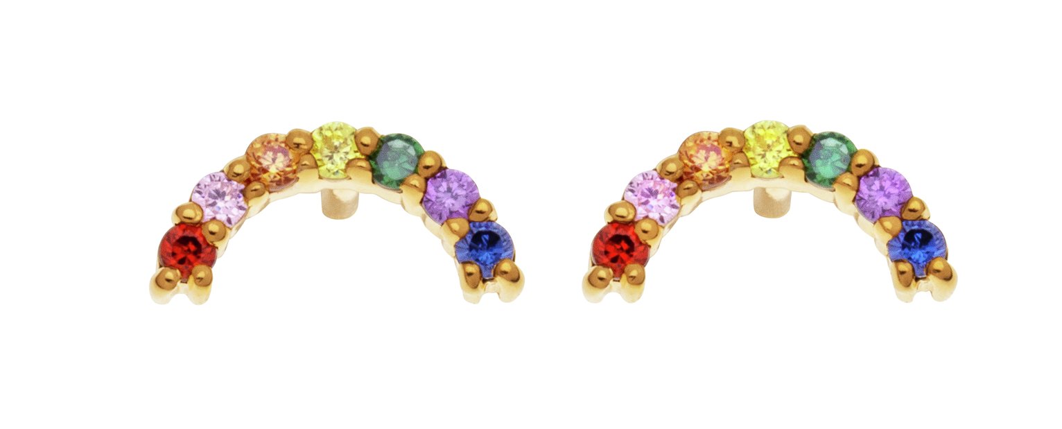 Revere Gold Plated Rainbow Cubic Zirconia Stud Earrings Review