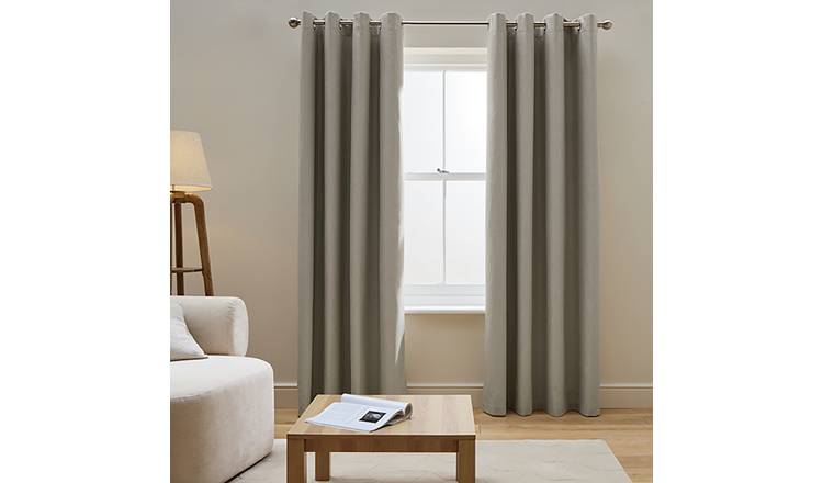 Habitat Blackout Eyelet Curtain - Stone - 183x168cm