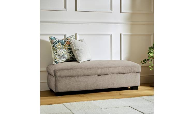 Argos Home Taylor Fabric Storage Footstool - Mink