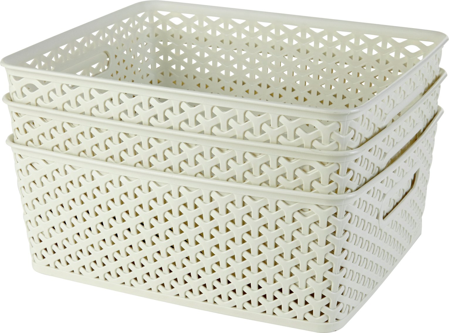 white wicker storage baskets