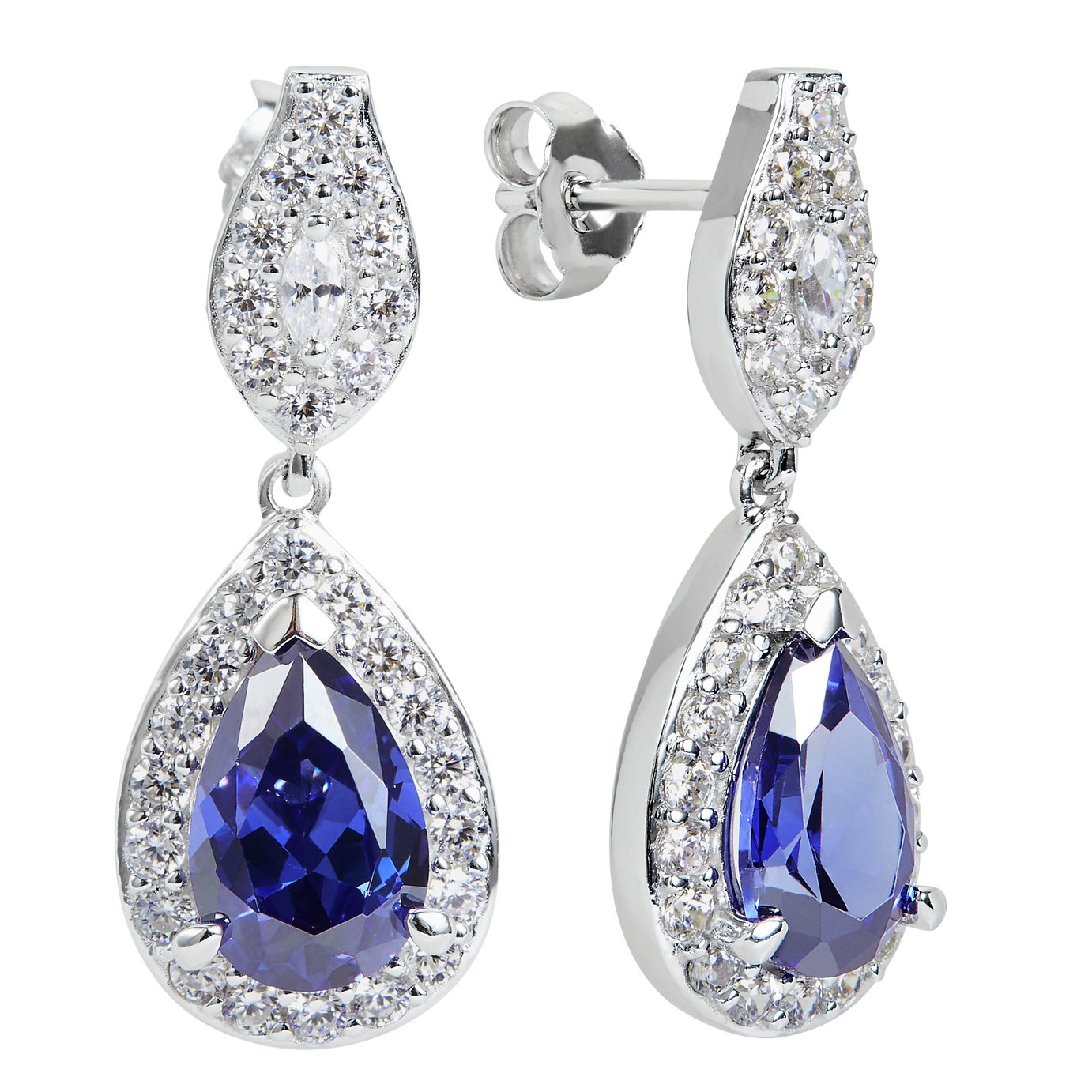 Revere Sterling Silver Cubic Zirconia Pear Halo Earrings Review