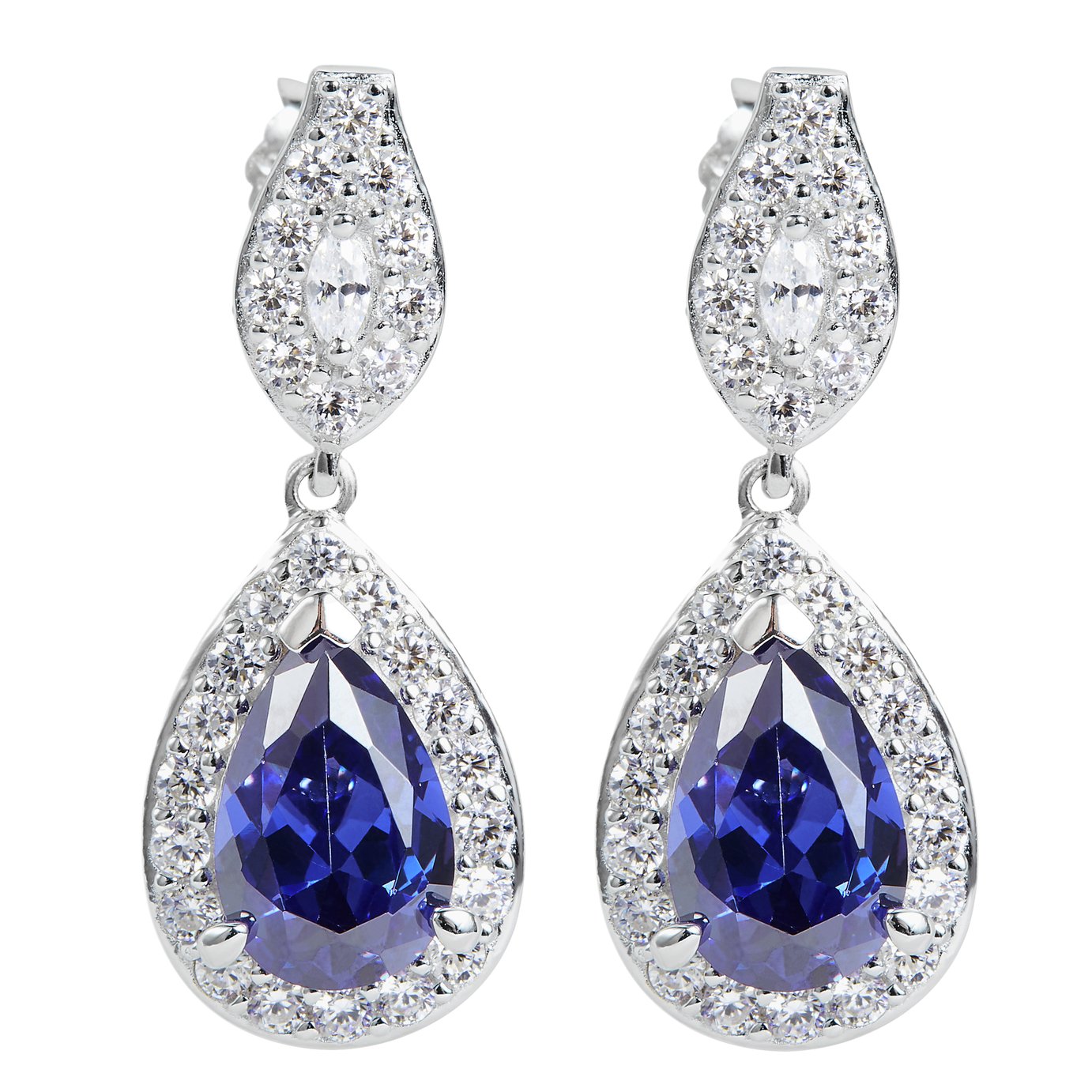 Revere Sterling Silver Cubic Zirconia Pear Halo Earrings Review