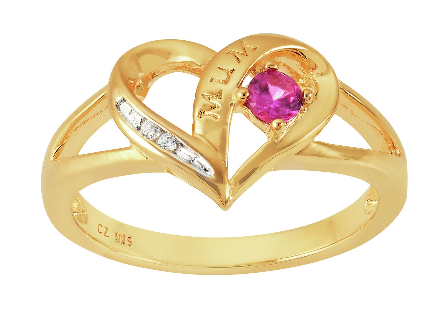 Moon & Back 9ct Gold Plated Heart Shaped Stone Set Ring Review