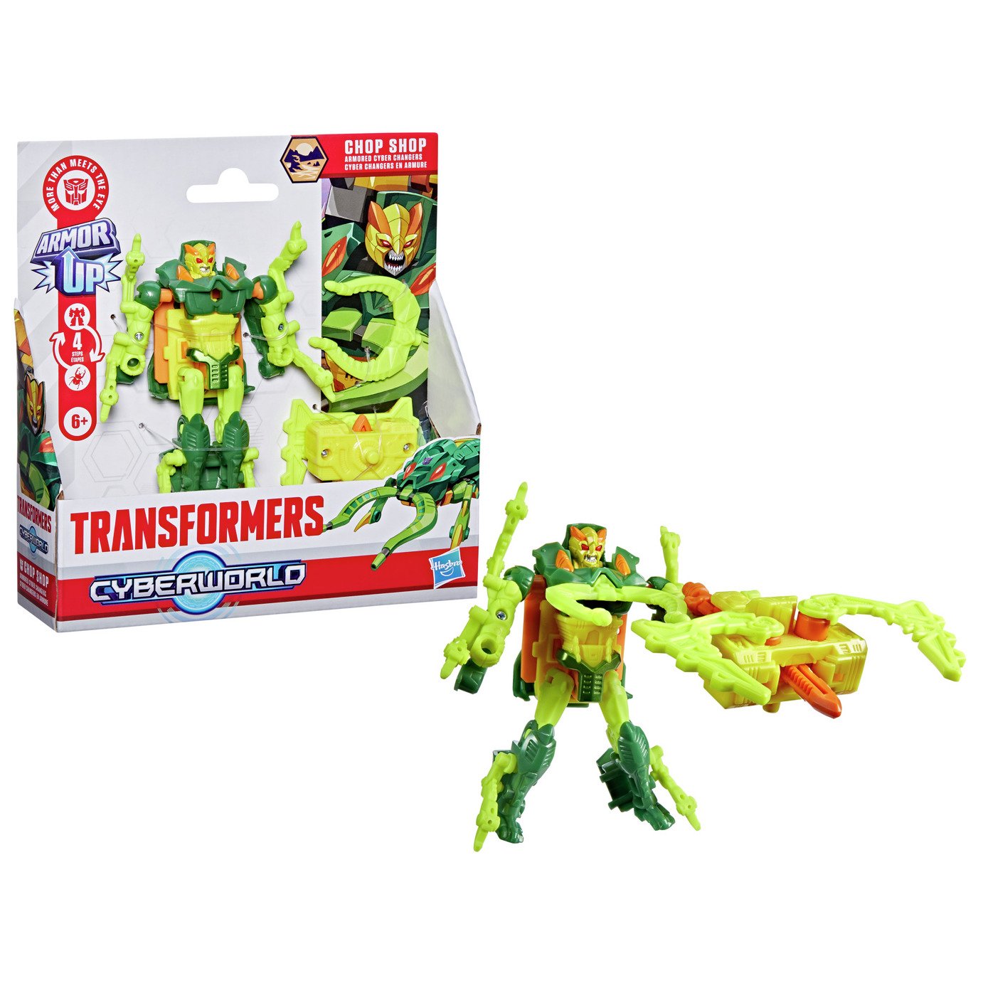Transformers CYBERWORLD Chop Shop Armor – 10 Cm Action-Figur, Verwandelbar Roboter Zu Käfer, Inkl. Hammer