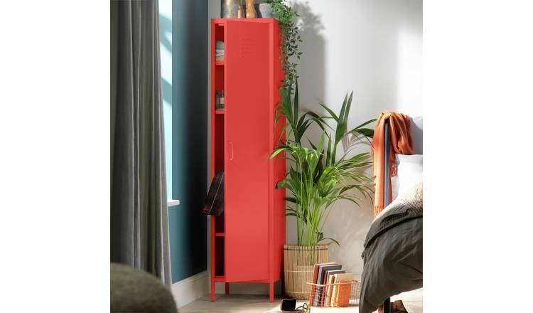 Habitat Stevie Tall 1 Door 4 Shelf Locker - Red