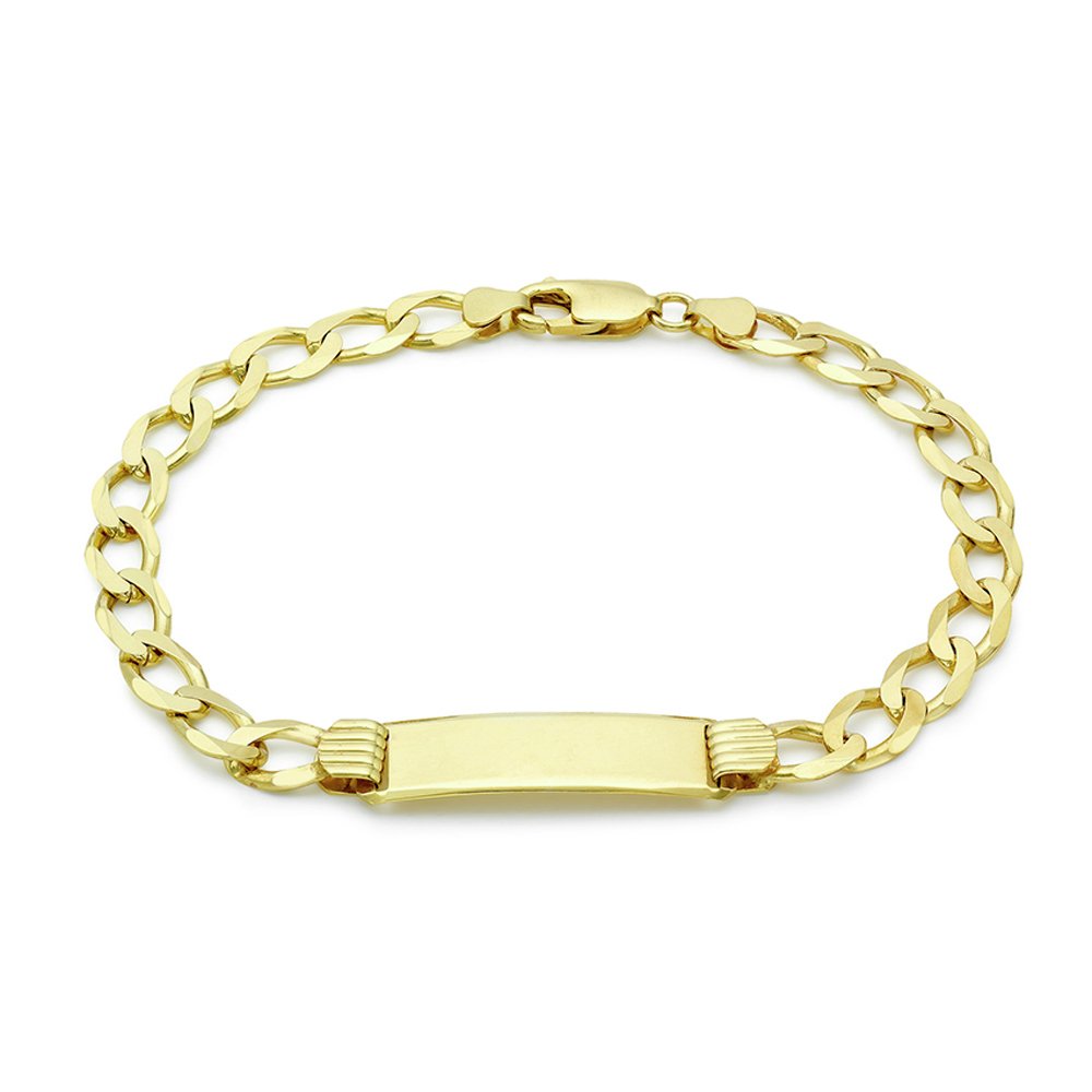 Revere 9ct Gold Men's Personalised Curb ID Bracelet