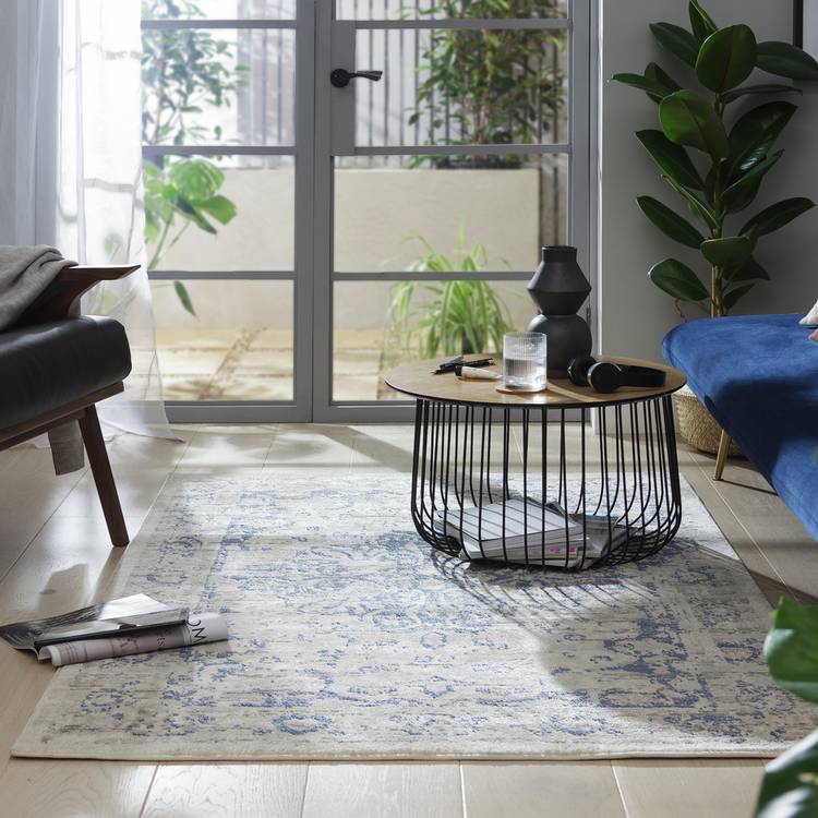 Habitat Traditional Natural & Blue Cut Pile Rug - 230x160cm 0