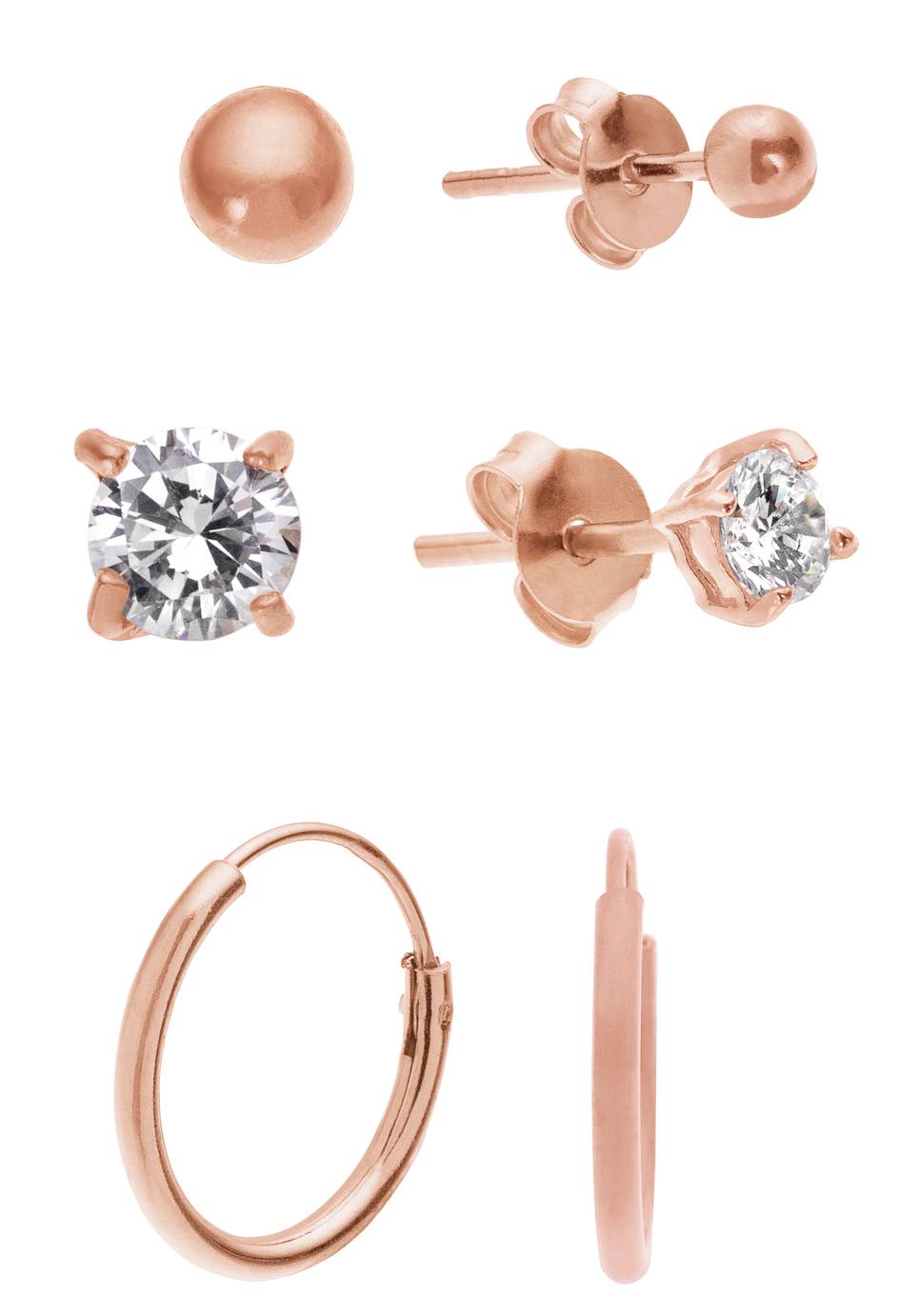 Buy Revere Rose Gold Plated Sterling Silver Hoop Earrings  Womens 