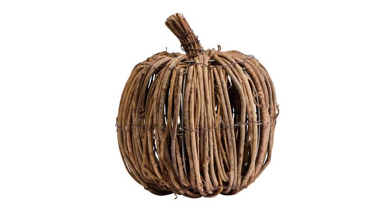 Argos Home Brown Straw Pumpkin Halloween Decoration