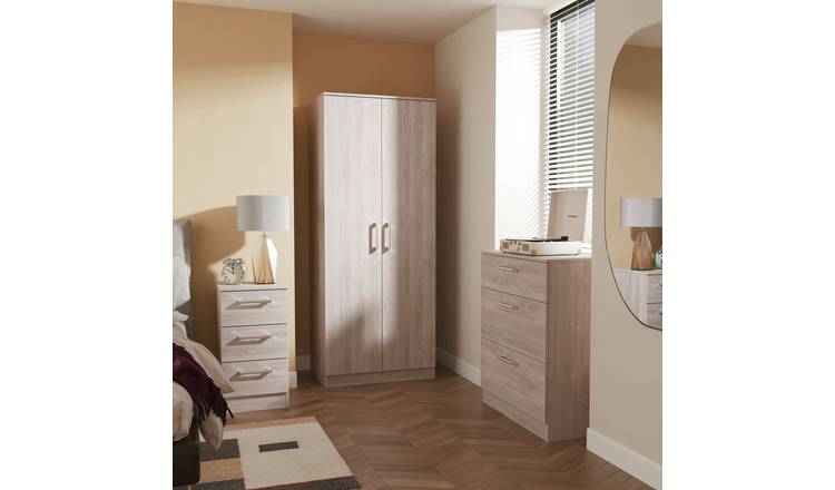 Welcome Ryder 3 Piece 2 Door Wardrobe Set - Oak