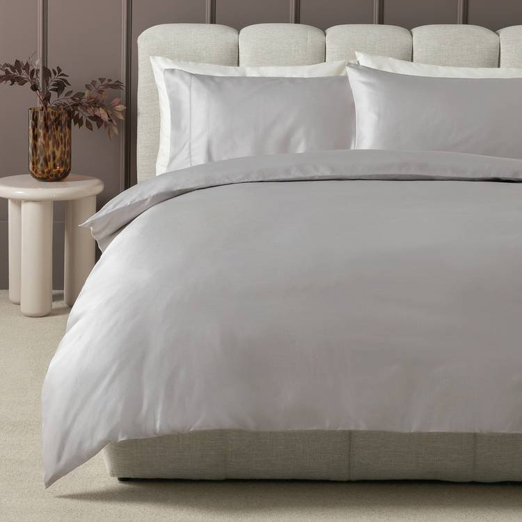 Habitat Cotton 400 TC Faggoting Grey Bedding Set - Double 0