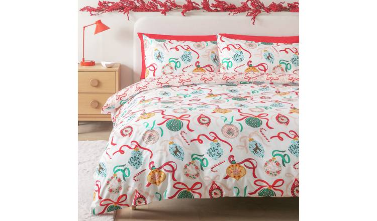 Argos Home Baubles and Bows Bedding Set - Double