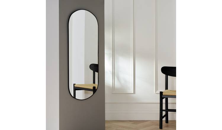 Habitat Black Pill Wall Mirror - 100x60cm