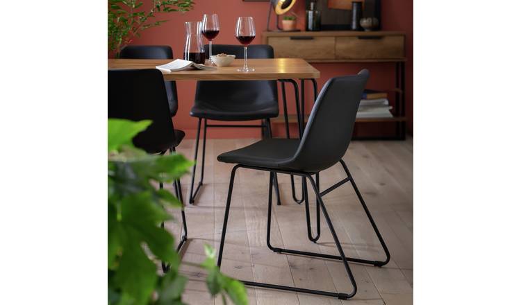 Black dining chairs online argos