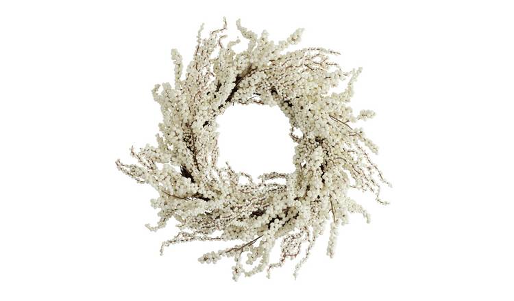 Habitat White Foliage Christmas Wreath