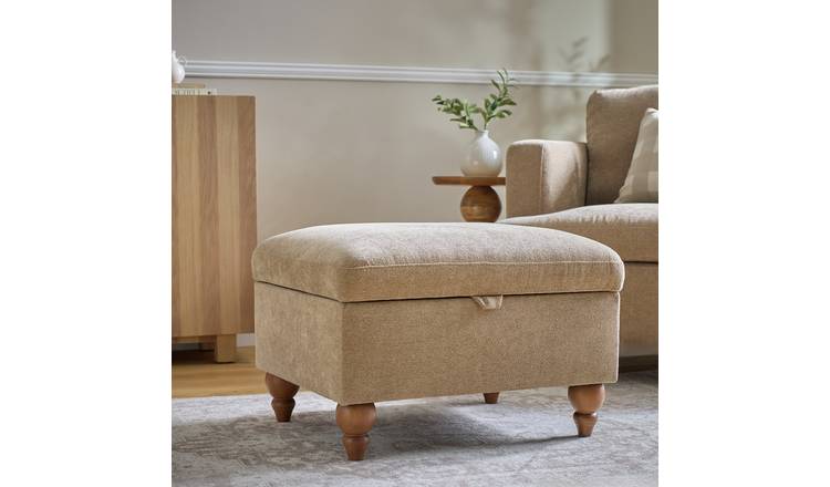 Habitat Matilda Fabric Storage Footstool - Mink