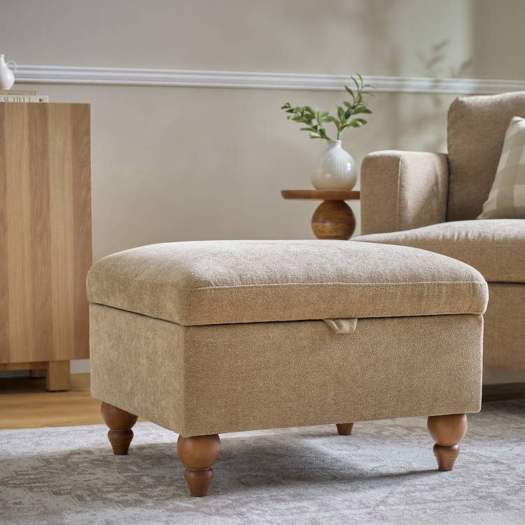 Habitat Matilda Fabric Storage Footstool - Mink 0