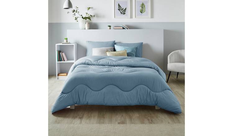 Night Lark Linen Print Coverless 10.5 Tog Duvet Set - King