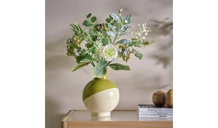 Argos Home Artificial Green Winter Bouquet - 60cm