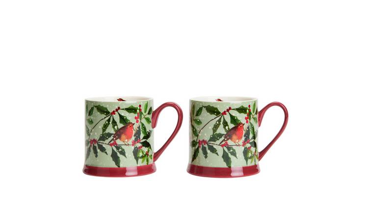 Argos Home Robin Set of 2 Tankard - Green