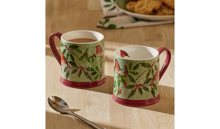 Argos Home Robin Set of 2 Tankard - Green
