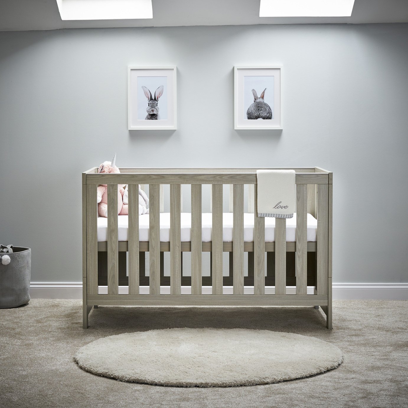 argos grey cot