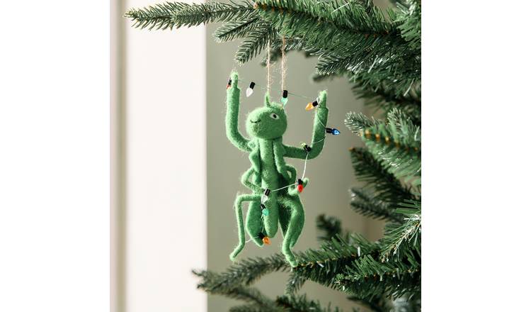 Habitat Single Felt Grasshopper Christmas Hanging Ornaments