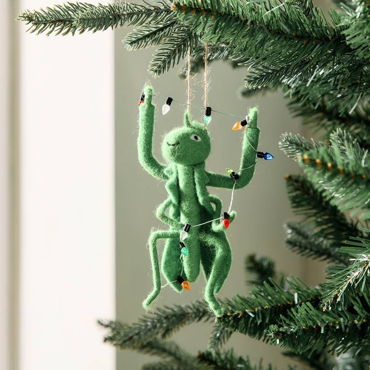 Habitat Single Felt Grasshopper Christmas Hanging Ornaments 0