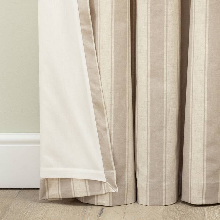 Habitat Stripe Printed Lined Eyelet Curtains - Neutral 0