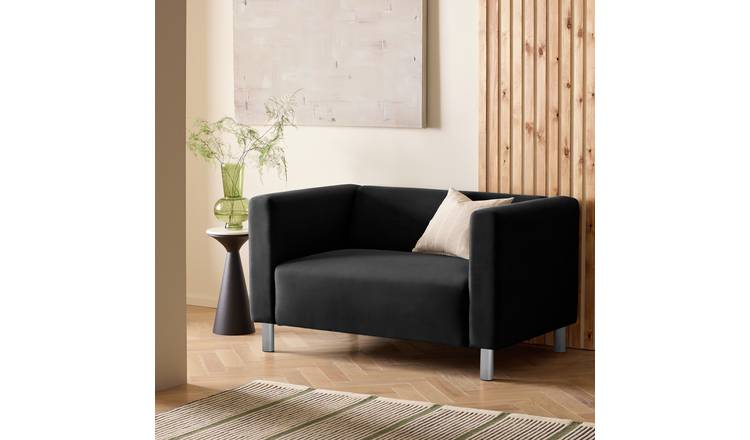 Argos Home Moda Faux Leather 2 Seater Sofa - Black