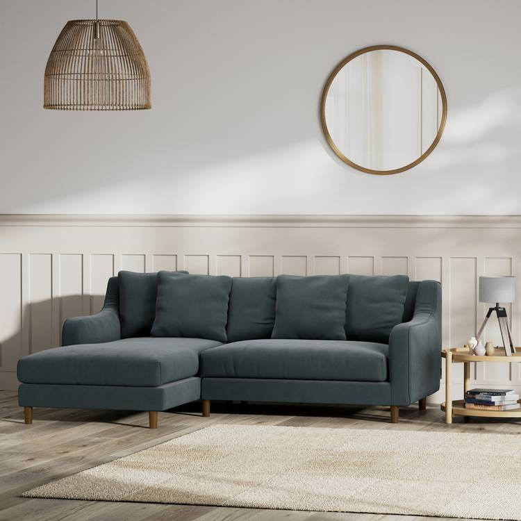 Habitat Swift Left Hand Corner Sofa - Charcoal - Dark Leg 0