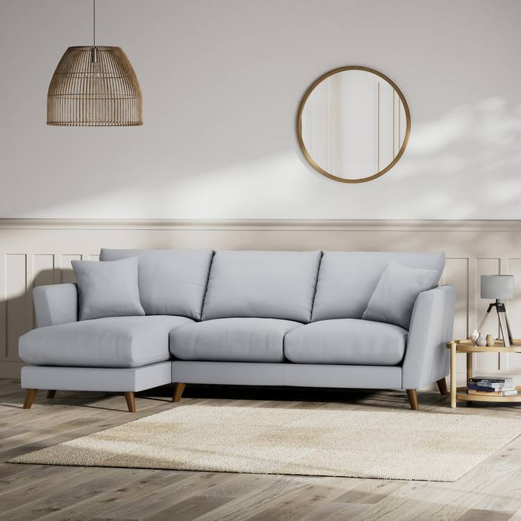 Habitat Lomond Left Hand Corner Sofa - Grey - Dark Leg 0