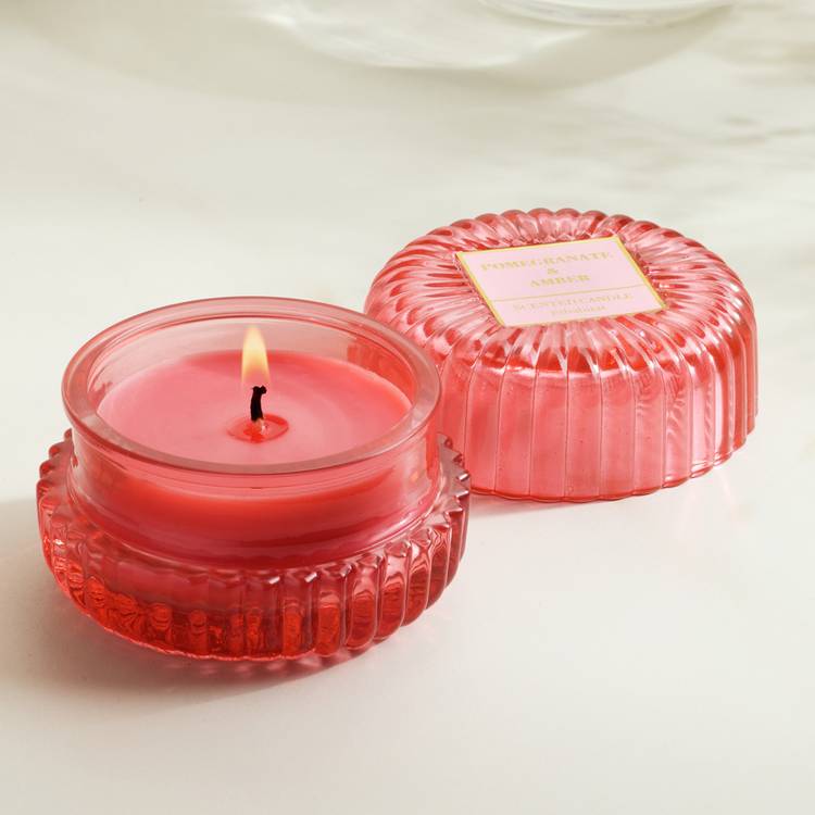 Habitat Small Lidded Votive Candle - Pomegranate & Amber 0