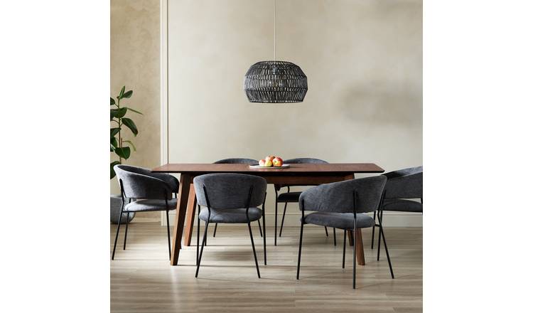 Habitat Callan Extending Dining Table & 6 Charcoal Chairs