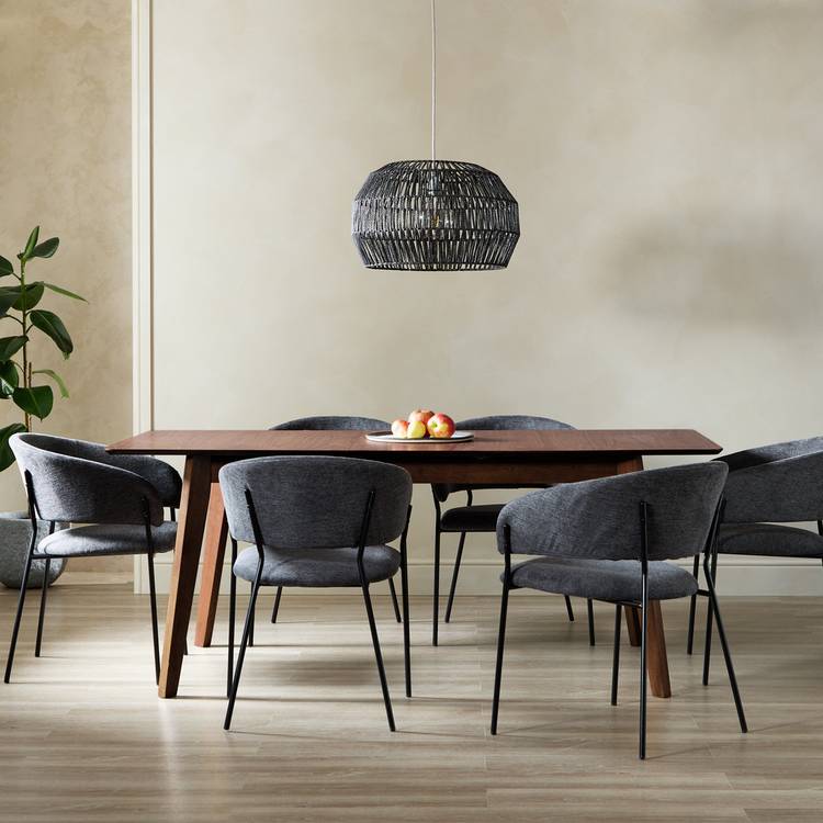 Habitat Callan Extending Dining Table & 6 Charcoal Chairs 0