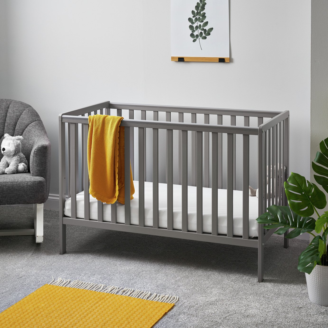 argos grey cot