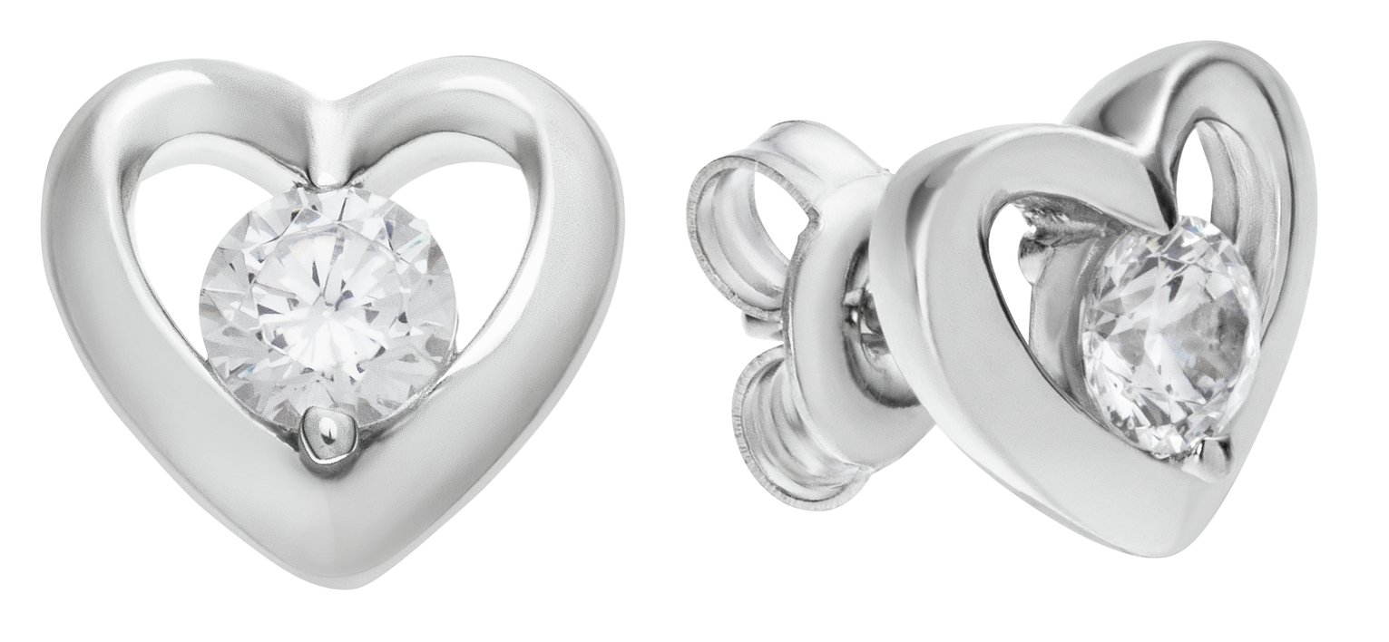 Revere Sterling Silver Open Heart Cubic Zirconia Earrings Review