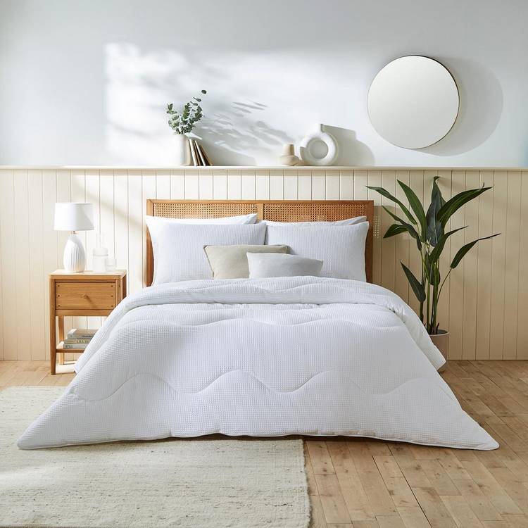 Night Lark Cotton Waffle Coverless Duvet Set - King size 0