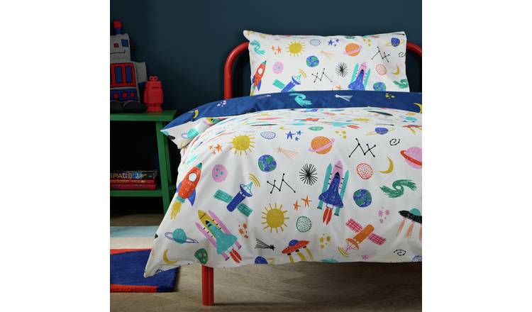 Argos Home Space Glow in the Dark Kids Bedding Set - Toddler
