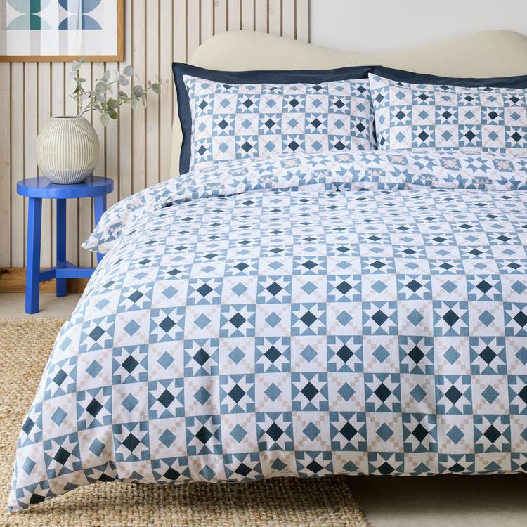 Habitat Cotton Tile Print Bedding Set - Double 0