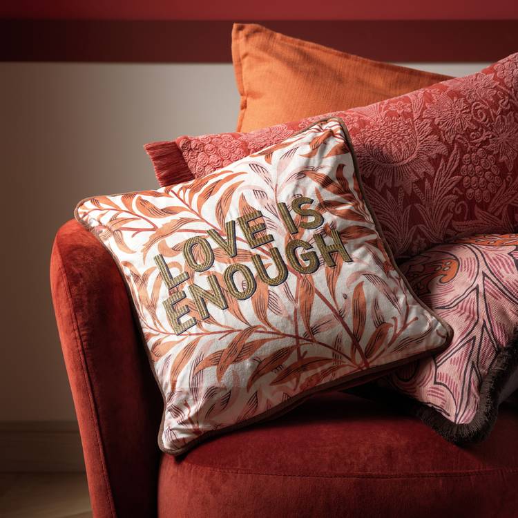 Habitat & Morris & Co. Love is Enough Cushion - 43x43cm 0