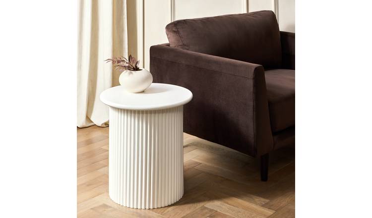 Habitat Luan Slatted Side Table - White