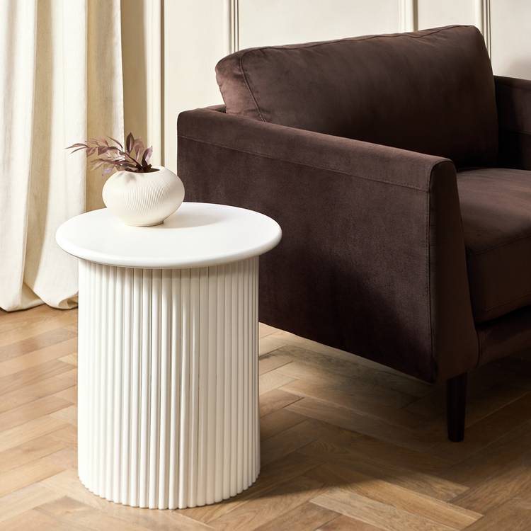 Habitat Luan Slatted Side Table - White 0