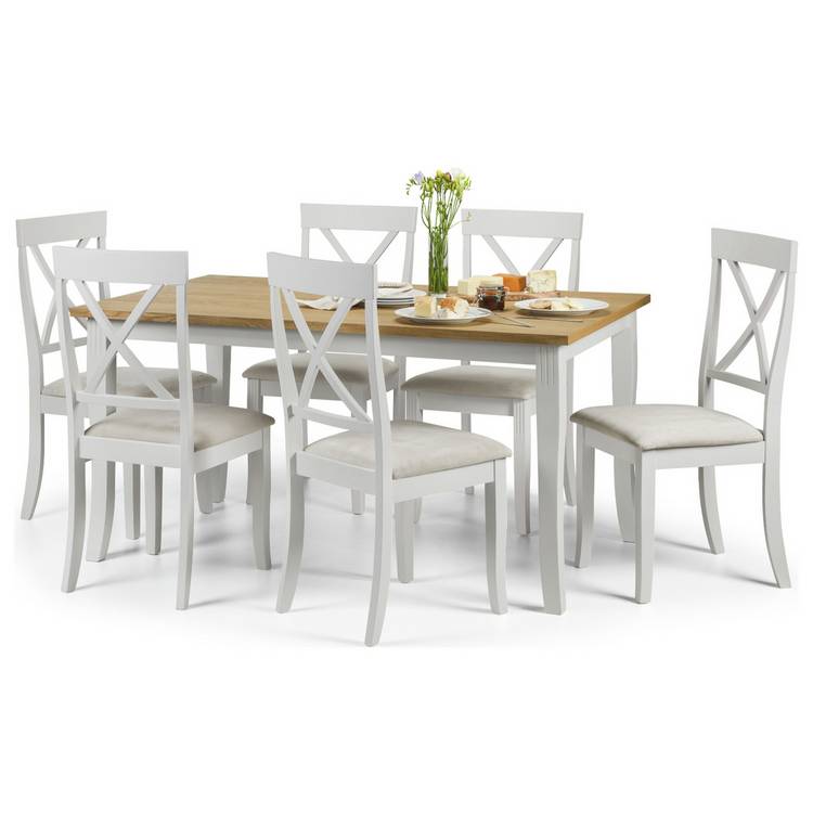 Julian Bowen Davenport Grey Dining Table & 6 Grey Chairs 0