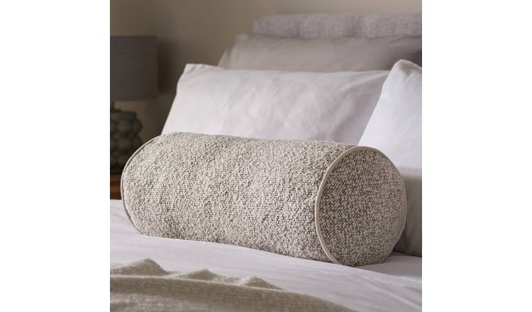 Habitat Boucle Bolster Cushion - Ivory - 50x20cm