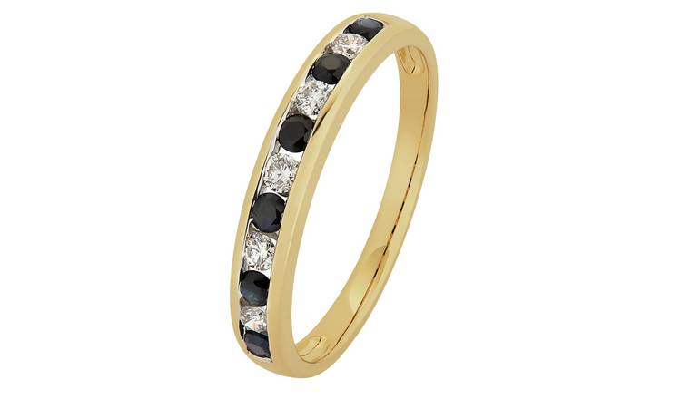 buy revere 9ct gold sapphire diamond channel eternity ring m womens rings argos