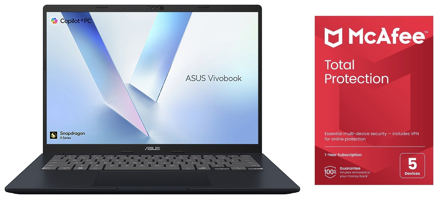 ASUS Vivobook 14 14in Snapdragon 16GB 512GB Laptop Bundle