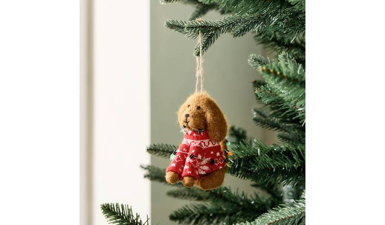 Habitat Single Felt Sweater Dog Christmas Hanging Ornament