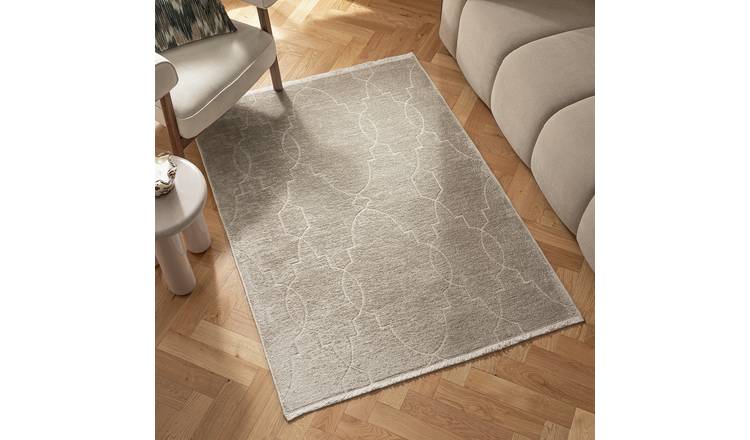 Habitat Luxe Chenille Neutral Flatweave Rug - 160x230cm